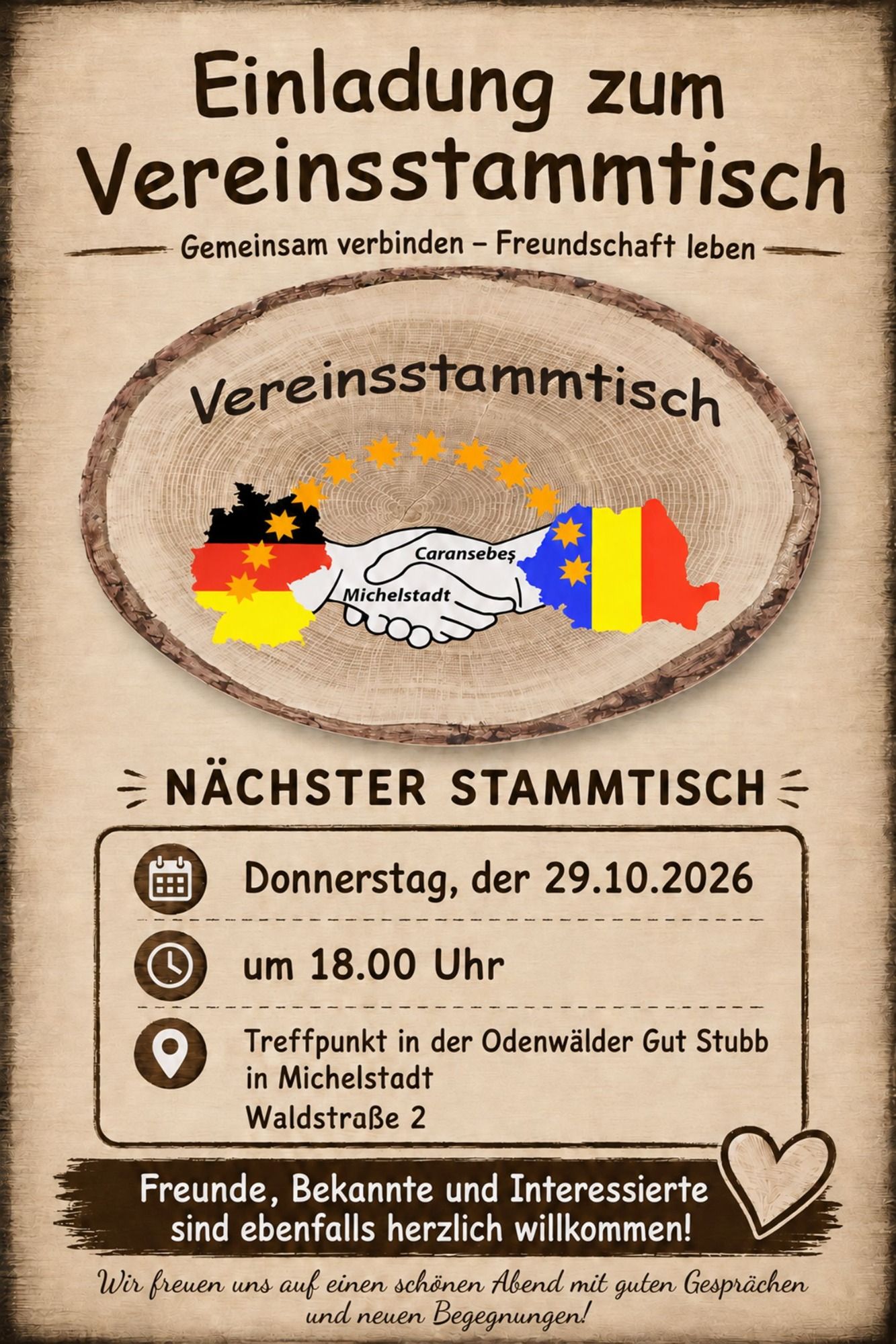 Einladung zum Vereinsstammtisch