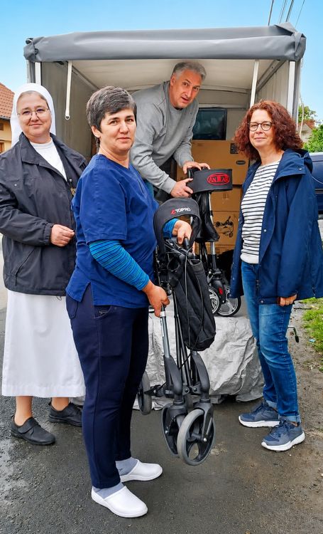 Entladen eines Anhängers